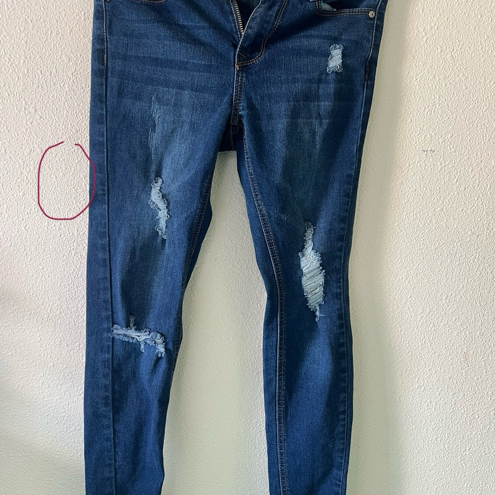 Classic Blue Distressed Skinny Jeans